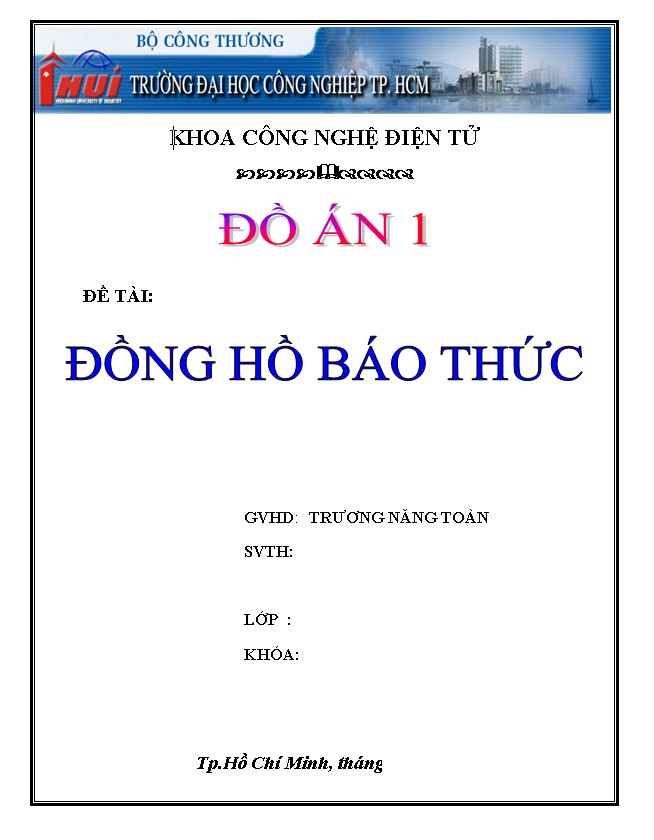 Đồ án mạch đồ hồ báo thức sử dụng vi điều khiển 89C51