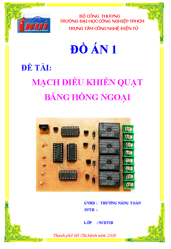 MẠCH ĐIỀU KHIỂN QUẠT BẰNG HỒNG NGOẠI